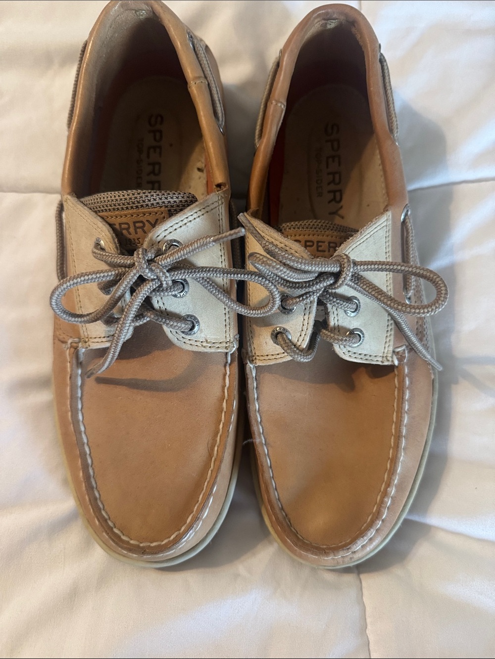 Sperry Men’s Brown and Beige Leather Boat Shoes